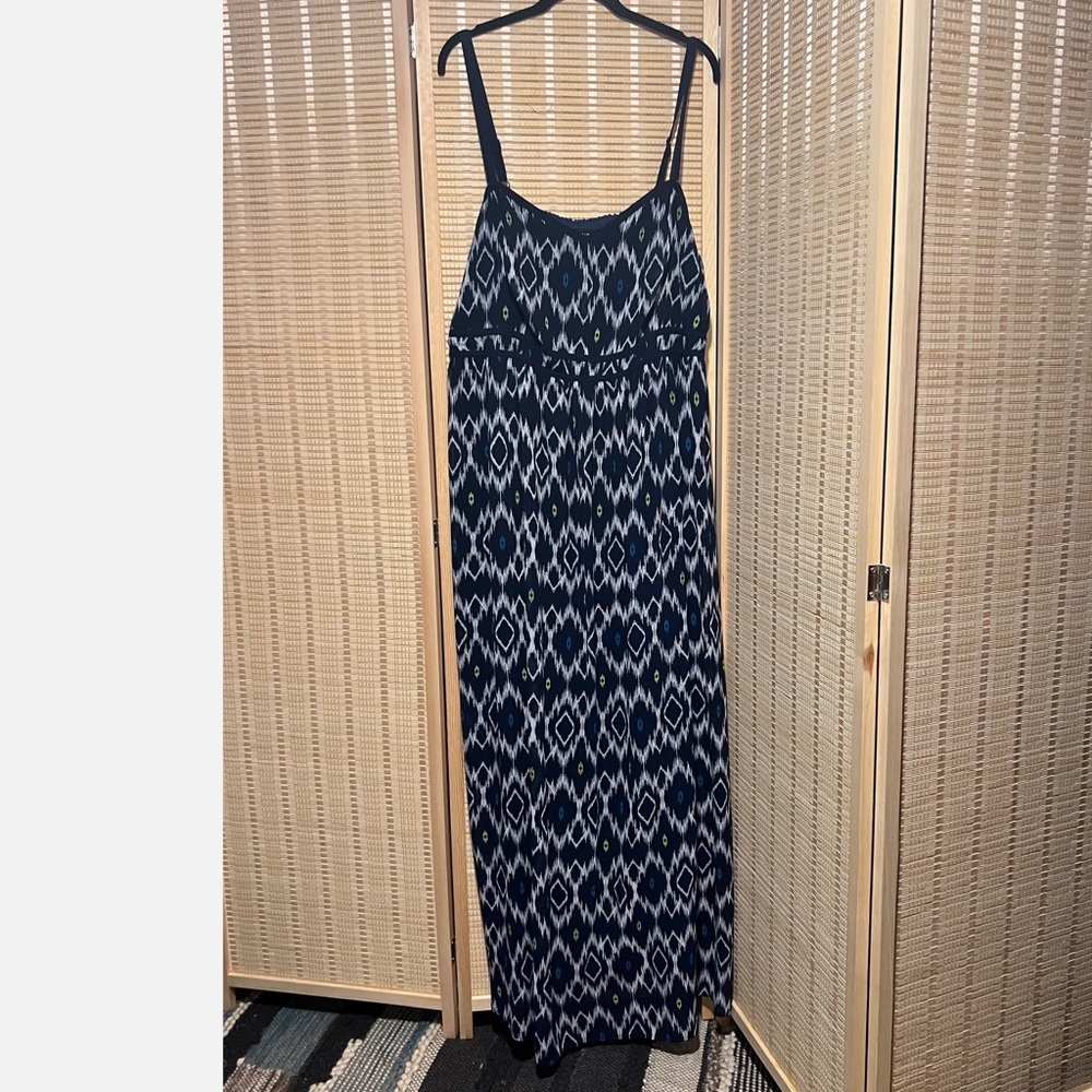 Blue Ikat Maxi Dress - EUC!